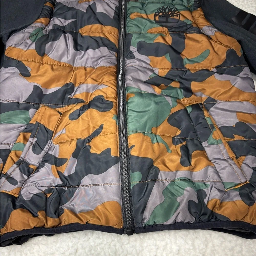Timberland Kids Camo Quilted Puffer Hybrid Jacket